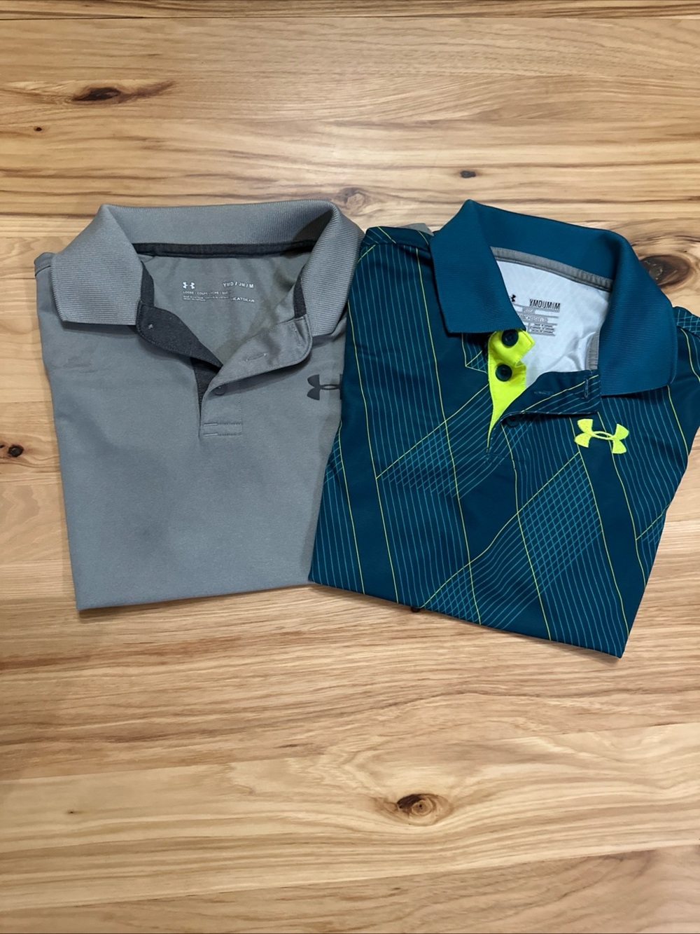 Under Armour Boys Polo Pack - Gray & Teal with Neon Yellow Accent